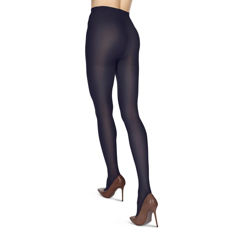 Melas Mujer opaco de microfibra Shaper Tights, Azul marino oscuro,