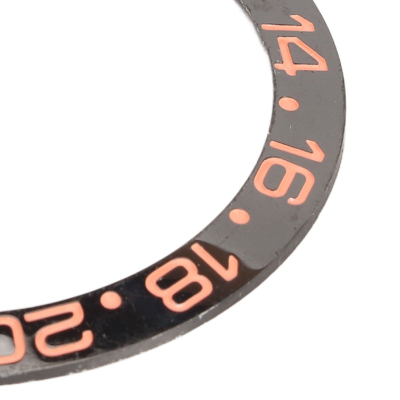 Watch Bezel Insert 38mm Black Base Rose Gold Digit Ceramic