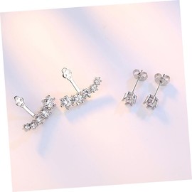 Healeved 1Pair Zircon Claw Earring Studs for Women Stylish Ear Jewelry for Parties Weddings and Daily Wear Lightweight Comfortable Design Elegant Ear Accessories