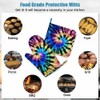 Mxocom Tie Dye Heat-Resistant Oven Mitts and Pot Holder Hand