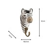 Your Castle 3 Wall Hooks Wooden Zebra, Bear, Panda with