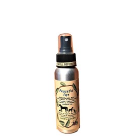 Peaceful PET Calming Mist for Dogs, Cats, Horses & Rabbits - Soothes Nerves & Calms Anxieties - Lavender, Cedarwood, Chamomile & Frankincense Essential Oils - Organic, Cruelty Free (2 oz)