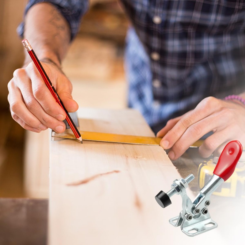 Set of 10 GH-201A toggle clamps, quick release, horizontal tensioner,