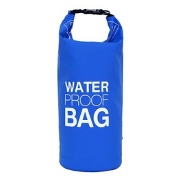 DonDon Waterproof Bag Drybag Storage Bag for Your valuables with Adjustable Shoulder Strap for Kayaking Boating Rafting Fishing Swimming Camping and Hiking in Blue 2 Liter