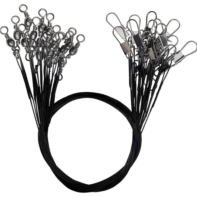 25 LURE WIRE TRACES spinning pike fishing swivel zander