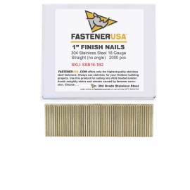 FastenerUSA 1" FINISH NAILS 16GA 304SS 2,000ct | SSB16-1B2