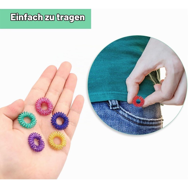 Kiaxffy Acupressure Ring, Pack of 40 Massage Rings for Fingers,