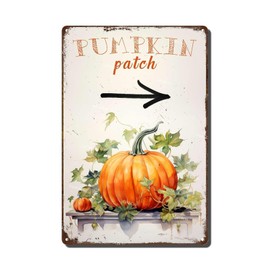 Art Decoration Fall Harvest Vintage Metal Tin Signs Pumpkins Patch Outdoor Decor Pumpkin Lover Gift Fall Decor for Living Rooms Bedroom Bathroom Garage Decoration 8.00"x12.00"