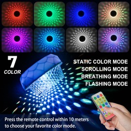 CCHKFEI Solar Floating Pool Lights with Thermometer, Swimming Pool Light with Remote, IP68 Waterproof, RGB 6 Dynamic Modes for Pools, Fountains, Party.