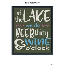 Unbranded Beer thirty blanket pattern, 50x60", written and graph pattern included