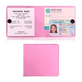 Kewucn Car Registration Insurance Holder, 10.55''×4.8'' Essential Auto Card Glove Box Organizer with Closure, Vehicle Interior Accessories Perfect for Most Car, Truck, SUV (Pink)