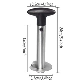 AIMALL Easy Pineapple Corer Slicer Peeler, Stainless Steel Cutter Tool, Ergonomic ABS Handle, 3.4-inch Blade Diameter