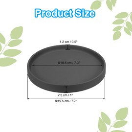 PATIKIL 7.7 Inch Round Ceramic Plant Saucer, Plant Saucer Tray Flower Planter Drip Tray for Indoors Outdoors Patio Balcony, Black