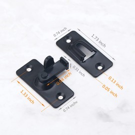 SZHDX Small 90 Degree Right Angle Door Lock Buckle Lock Bolt Lock cam Lock for Door and Window Sliding Lock bar Bolt barn Sliding Door Lock Sliding Latch, Black