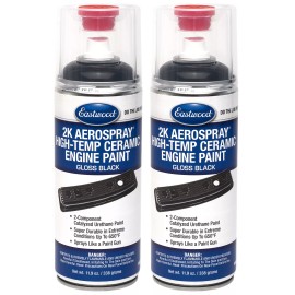 Eastwood 2K Aerospray High Temperature Ceramic Engine Gloss Black Paint 2 Pack