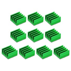 PATIKIL Heatsink 9x9x5mm, 10 Pcs Aluminum Cooler Radiator Heat Sink with Thermal Blue Sticker for Raspberry Pi Chip CPU Power Transistor FET IC Power Amplifier, Green