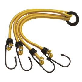 Streetwize - 4 Claw Spider Luggage Elastics Bungee Cords with Steel Hooks, Yellow, Security Travel Straps, Flexible, Vinyl Coated Hooks. Travel Accessories