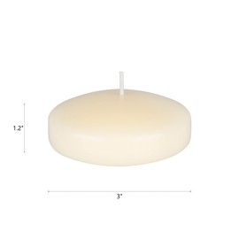 Mega Candles 24 pcs Unscented Ivory Floating Candles, Hand Poured Wax Candle 3 Inch Diameter, Home Décor, Wedding Receptions, Baby Showers, Birthdays, Celebrations, Meditations, Spas