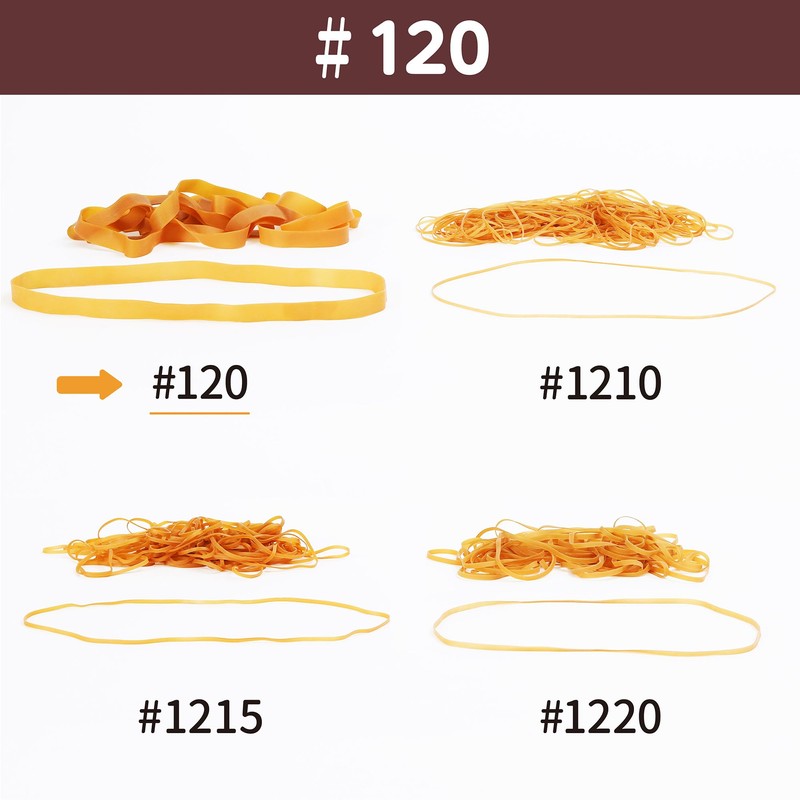 輪ゴム オーバンド #120 < 50g透明袋 > アメ色 最も大きい径 極太幅 少量