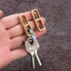 KUNSON Creative Design Mini Brass Locating Groove Keychain, Beautiful Simple