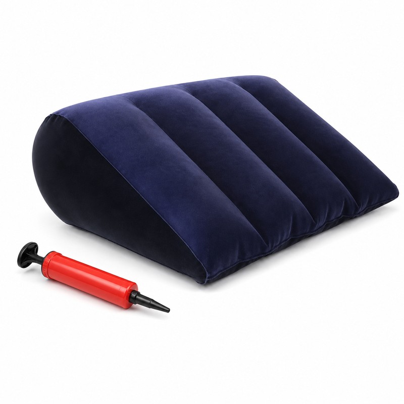 Inflatable Wedge Pillow for Travel and Camping – Lightweight Lumbar,
