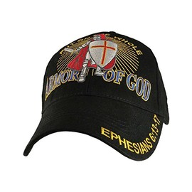 Put on the Whole Armor of God Embroidered Baseball Cap, Black, Adjustable