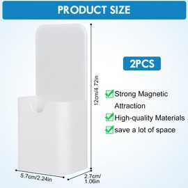 KufaerBeam Magnetic Pen Marker Holders, Magnetic Pen Holder for Whiteboard, Dry Erase Marker Pen Holder, Magnetic Pen Holders for Fridge, Whiteboards, Refrigerators, Home, Office (White)