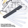 Entatial 20cm Fan Shaped Folding Multiscale Measuring Ruler Black Plastic