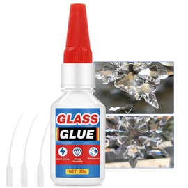 Strong Glass Glue, 30g Clear Glue for Repair, Fast-Cure Rearview Mirror Adhesive, Glass Crack Repair Solution for Quick Repair Mirrors, Jewelry, Crystal, Trophies and DIY Artwork