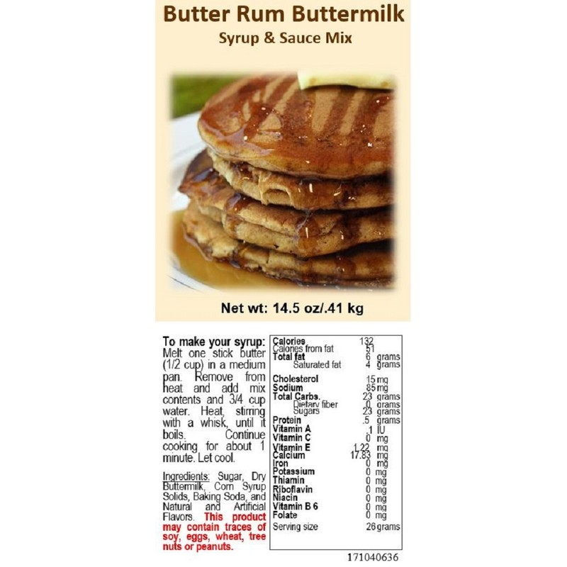 The Prepared Pantry Butter Rum Buttermilk Syrup & Sauce Mix