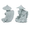 Fisherman Statue Sitting Fishing Old Man Figurine Small Desk Ornament
