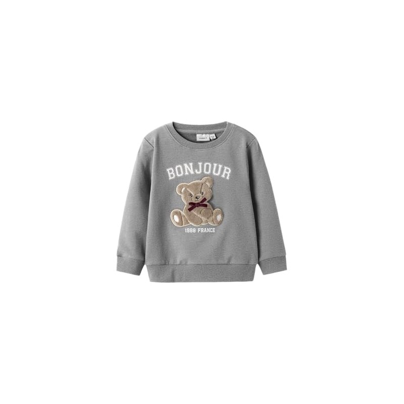 NAME IT Nmfrear LS Sweat Bru, Grigio, 110