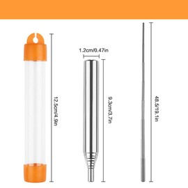Blow Fire Tube,2 Pack Foldable Blow Fire Pipe Telescopic Blowing Tube Campfire Tool Portable Fire Bellows for Cooking Picnic BBQ Hunting Fishing Hiking Outdoor
