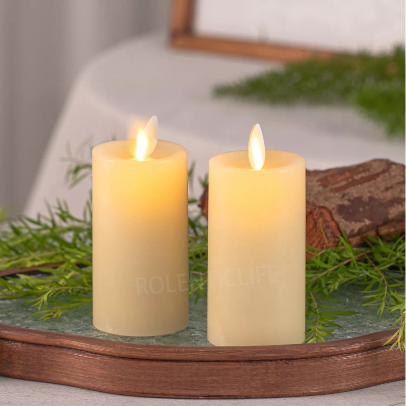 Luminara 2pcs Luminara Flameless LED Wax Candles ,Remote Moving Wick1.75"