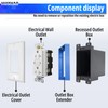HXH 1 Pack Receptacle extendable Outlet Box Extender, Single Gang