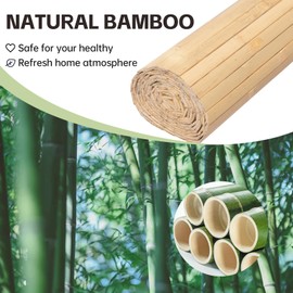 Bamboo Wall Panels for Interior Wall Decor（48" H x 96" L） Natural Wainscoting Panels Wall Paneling for Living Room Decor, Tiki Bar,Kitchen,Ceiling Tiles, Pole Wrap Wood Roll,Wall Decor for Bedroom