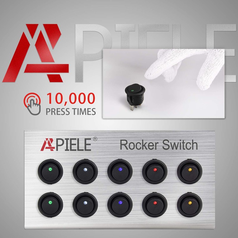 APIELE 8 pieces toggle switch, 2 position on/off with LED