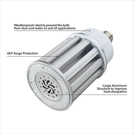 Green Light Depot LED Corn Bulb - Selectable Wattage - HID Replacement - CB8-5 Year Warranty - (UL+DLC)
