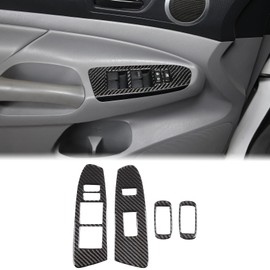 Aunginsy Car Door Window Glass Lift Button Panel Trim Cover Compatible with Toyota Tacoma 2011-2015 Front and Rear 4Pcs Doors Armrest Window Control Power Switch Decorative Frame Sticker Accessories