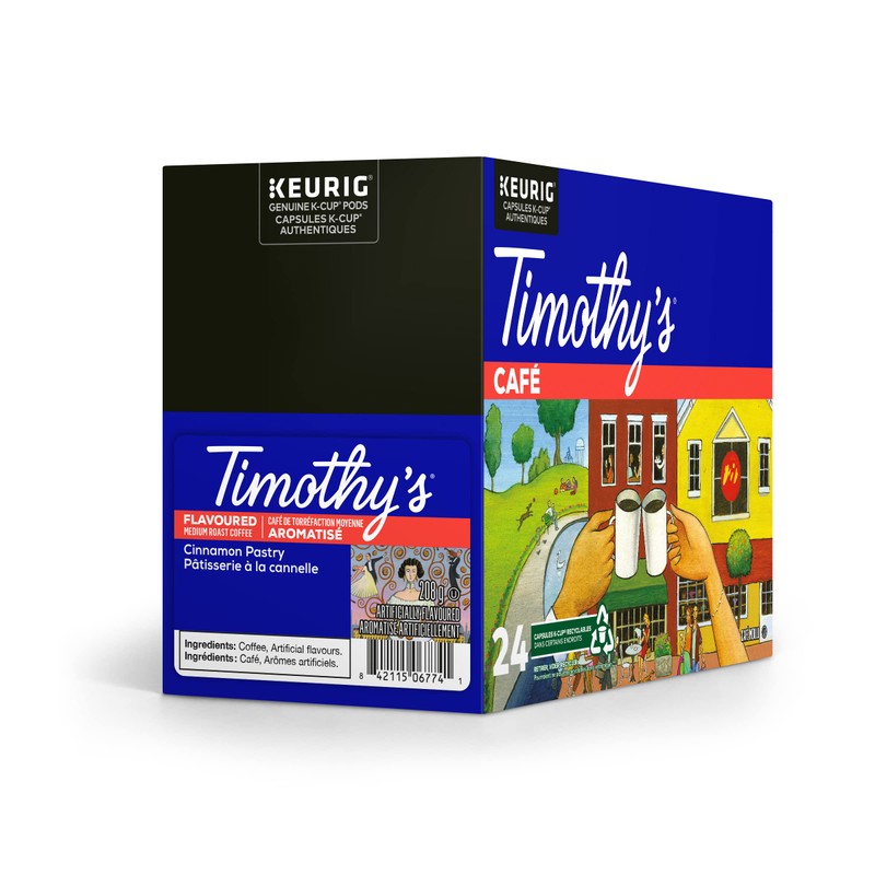 Timothy's World Coffee, Cinnamon Pastry, K-Cup Portion Pack for Keurig