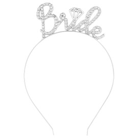 BAHABY Bride Headband Bachelorette Party Decorations Bridal Headband for Bridal Shower, Bachelorette Party, Wedding (Silver)