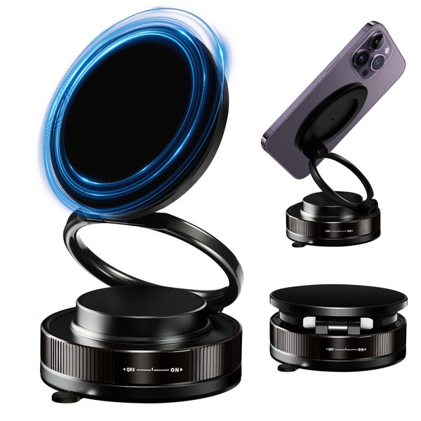 Jemey Adjustable Car Phone Mount, Suction Cup Magnetic Windshield Dashboard