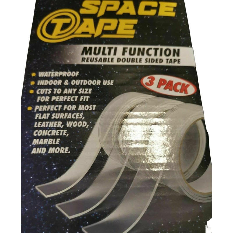 Multi Functional Double Sided Reusable Tape, Clear, 10ft