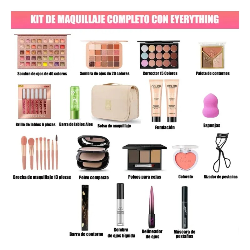Kit De Maquillaje Todo En Uno Completo Profesional Calidad