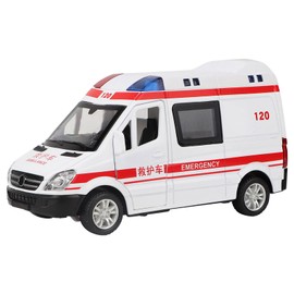 1:36 Hospital Rescue Ambulance Diecast Alloy Model With Pull Back Sound Light For Children Toys