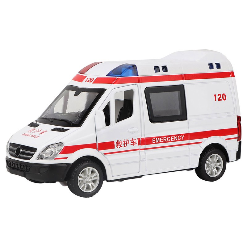 1:36 Hospital Rescue Ambulance Diecast Alloy Model With Pull Back