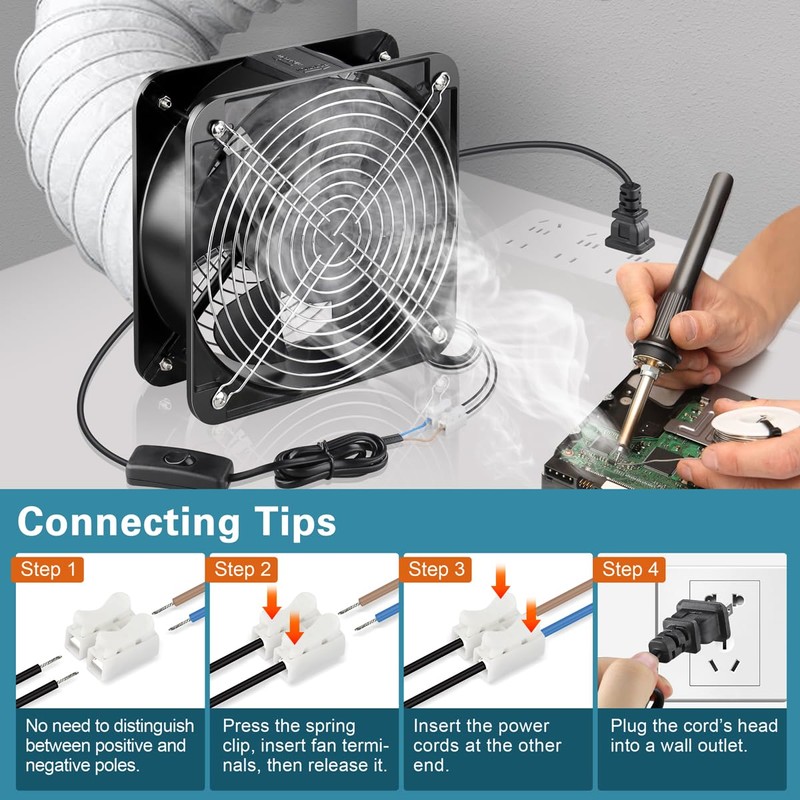 GDSTIME AXIAL Fan 20060, 110V 120V AC 200mm x 200mm