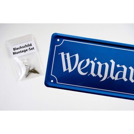 Blechschild Wine Arbour - Decoration Idea - Metal Sign Street Sign - Gift for Wine Connoisseurs - Decorative Sign for Kitchen, Wine Cellar, Wine Bar, Vineyard, Vineyard - 28 x 12 cm