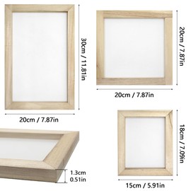 GYSRXS 3 Stück Papier Schöpfen Set 3 Größen Papierherstellung Rahmen Papierschöpfrahmen Sieb für DIY Papiers Handwerk Karten(Weiß)