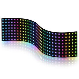 BTF-LIGHTING WS2812B ECO RGB Alloy Wire 8X32cm 265 Pixels LED Matrix Panel 5050SMD Digital Flexible Individually Addressable Full Color LED Panel DC5V